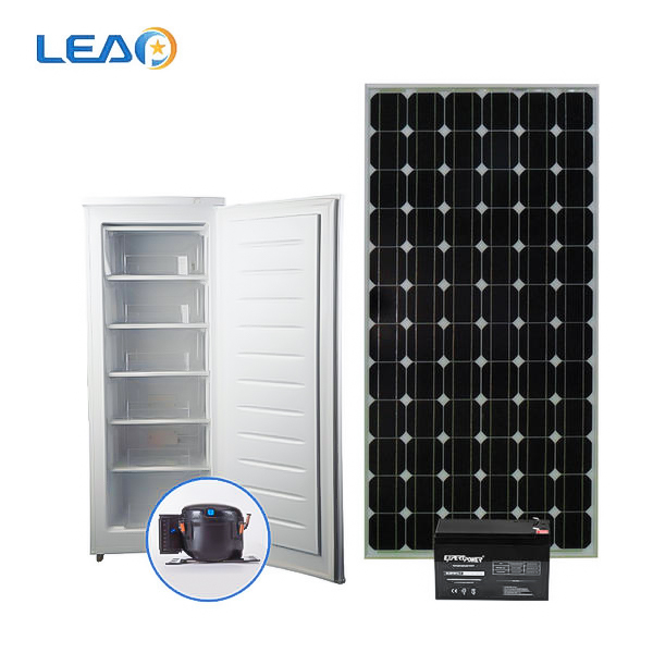 فريزر عمودي يعمل بالطاقة الشمسية DC12 / 24V